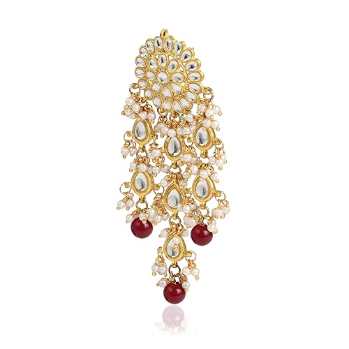 LukGud  Womens Gold Plated Kundan Tassel Earrings