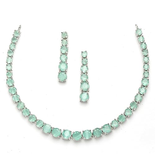 LukGud Gold Plated Handcrafted Circle Necklace Set for Women & Girls