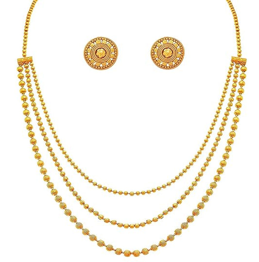 LukGud Jewellery for Less Gold Plated Necklace & Earrings Set for Women