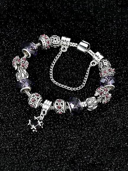 LukGud Bracelet for Women and Girls Crystal Pandora Bracelets for Women | Silver Rosegold Plated