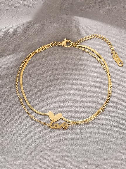 LukGud Anklets for Women Charm Anklet for Women and Girls Valentine Gift for Girls