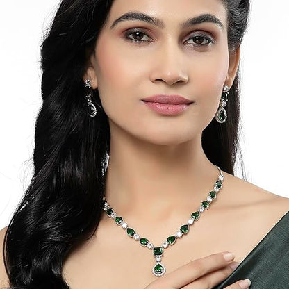 LukGud  Necklace With Earrings Jewellery Set For Girls and Women