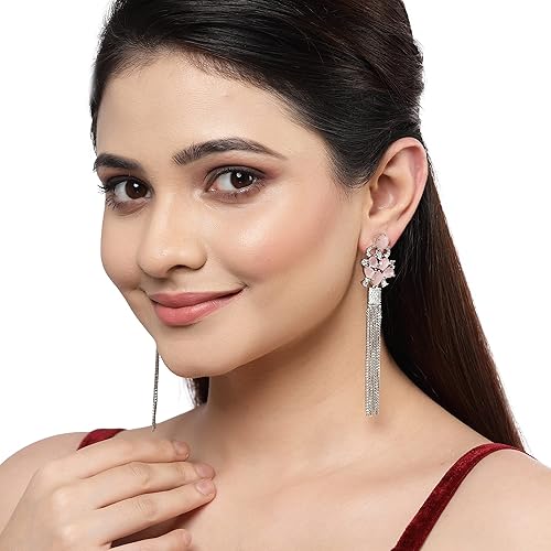 LukGud Women Silver Toned Drop Earrings For Women and Girls