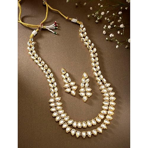 LukGud Kundan Faux Pearl Necklace & Jewelry Set Gift for Women