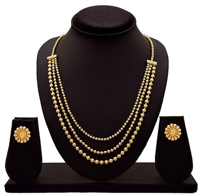 LuKgud Jewellery for Less Gold Plated Necklace & Earrings Set for Women