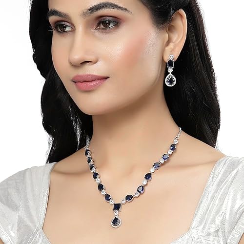 LukGud  Necklace With Earrings Jewellery Set For Girls and Women