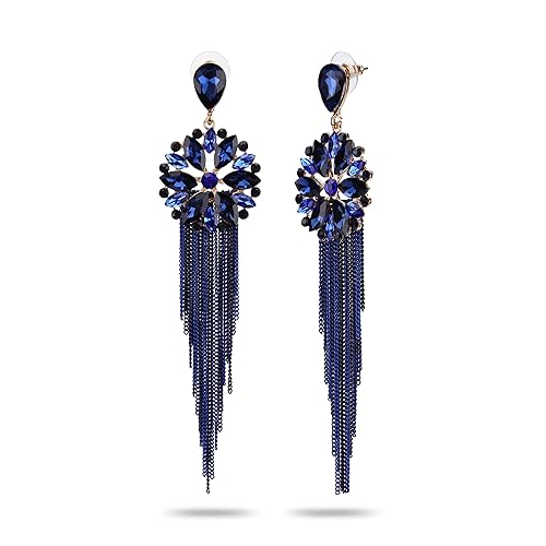 LuKGud Jewellery Earrings for women Crystal Tassel Handmade Earrings for Girls and Women