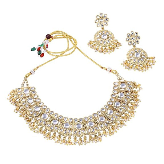LukGud  Fashion Jewellery CZ Diamond Design Necklace Set for Women