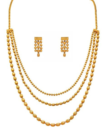 LukGud Jewellery for Less Gold Plated Necklace & Earrings Set for Women
