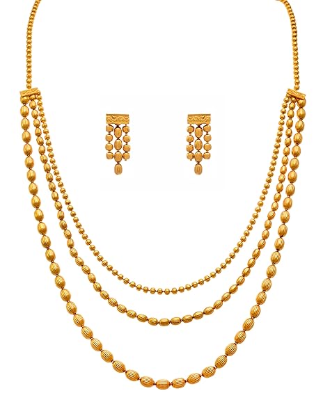LukGud Jewellery for Less Gold Plated Necklace & Earrings Set for Women