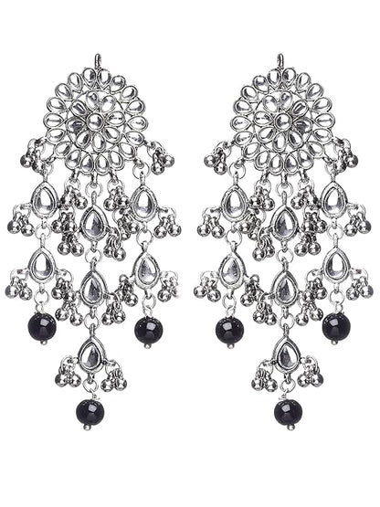 LukGud Womens Gold Plated Kundan Tassel Earrings