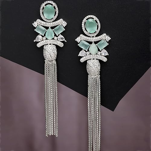 LukGud  Silver Toned Drop Earrings For Women and Girls