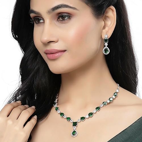 LukGud  Necklace With Earrings Jewellery Set For Girls and Women