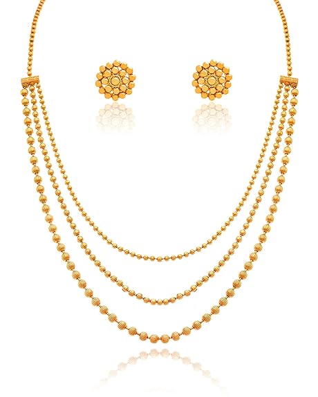 LukGud Jewellery for Less Gold Plated Necklace & Earrings Set for Women