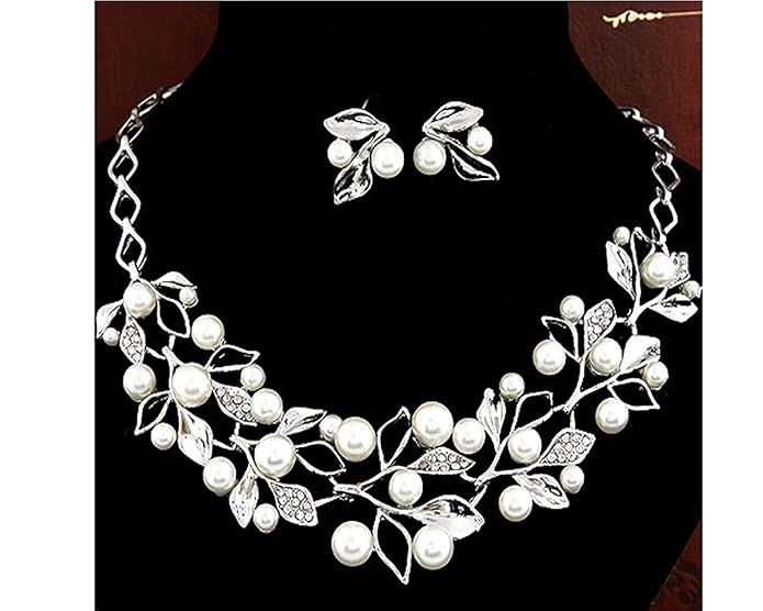 LukGud Necklace Set/Jewellery Set with Fancy Earrings for Girls / Women