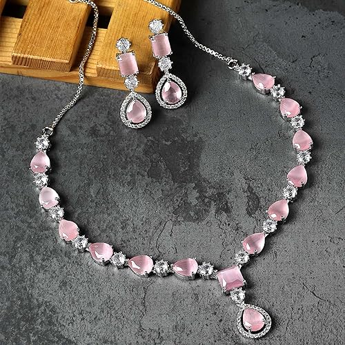 LukGud Necklace With Earrings Jewellery Set For Girls and Women