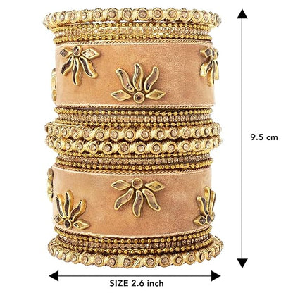 LukGud Velvet Silk Thread Chuda Chura Bangle Set Jewellery for Women Girls