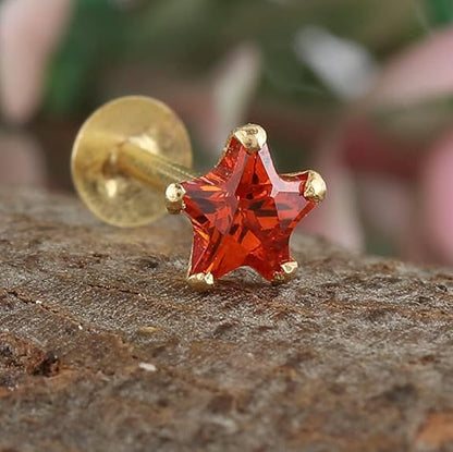LukGud Yellow Gold Nose Pins Studs Jewellery For Women And Girl