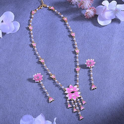 LukGud Designer Ethnic Pearl Necklace Set Versatile Chic for Women & Girls