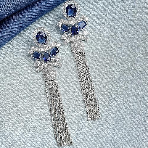 LukGud  Silver Toned Drop Earrings For Women and Girls