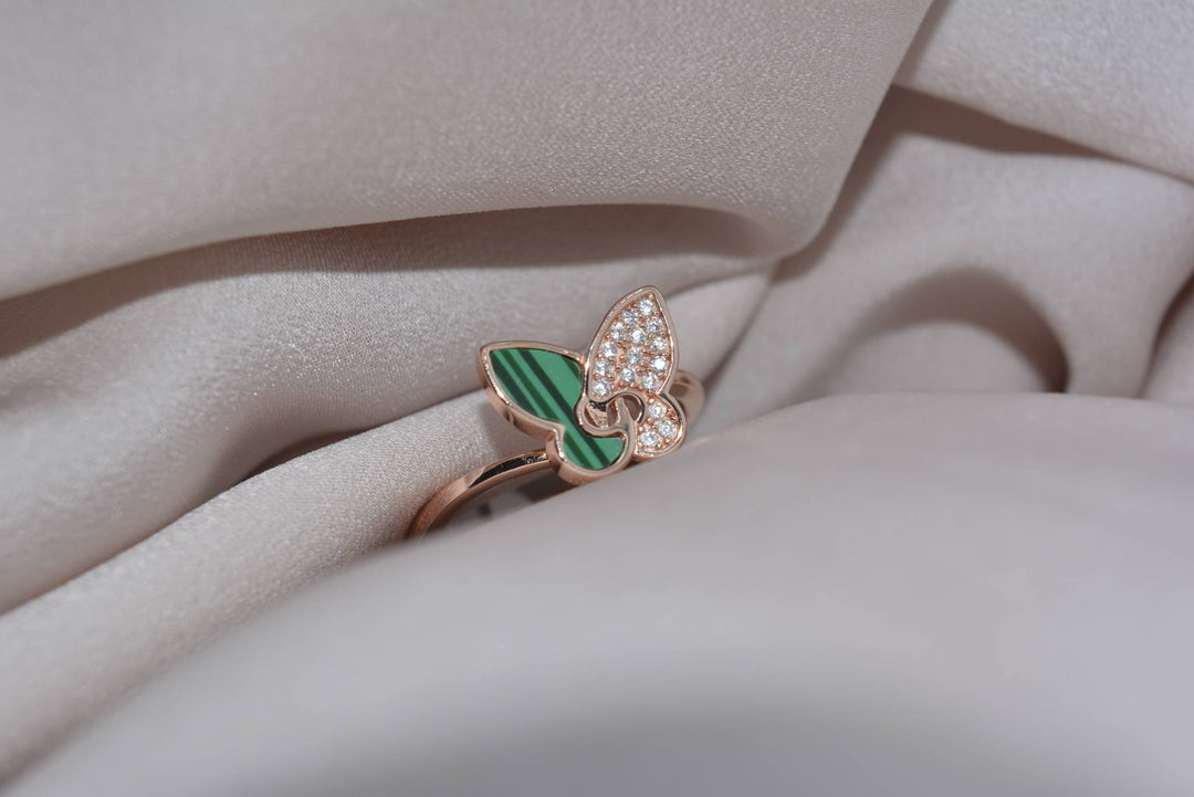 LukGud Enchanted Emerald Butterfly Ring (Size 6)