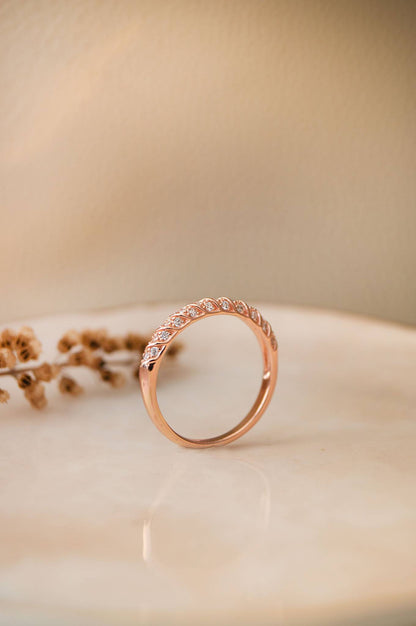 LukGud Rose Gold Plated Sterling Silver (Size 5)
