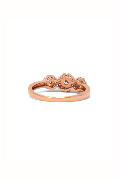 LukGud Flower Clusters Trail Rose Gold Plated Sterling Silver Delicate Ring