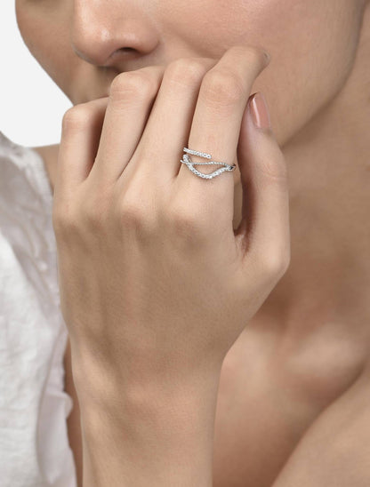 LukGud 925 Silver Almost Infinity Ring
