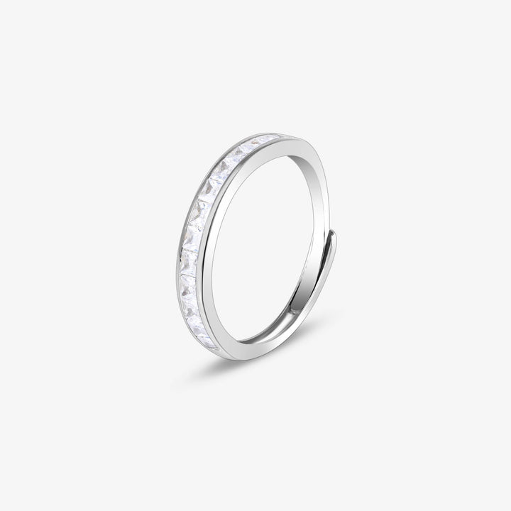 LukGud Elegant Stackable Ring In Silver Color (Adjustable)