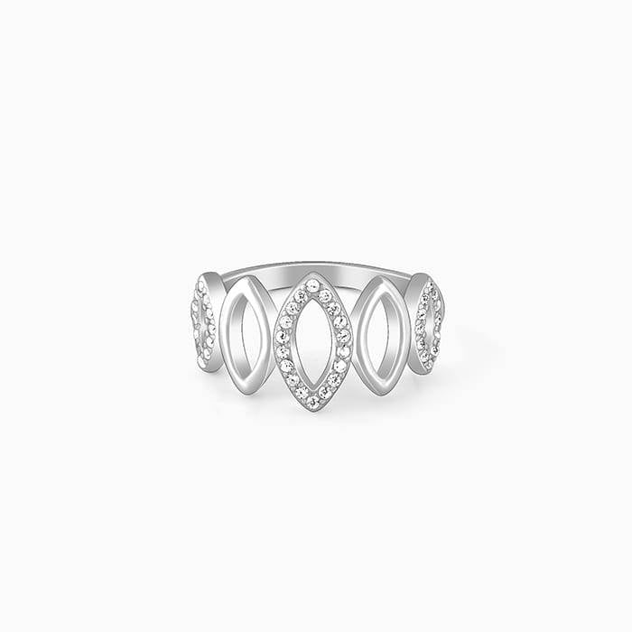 LukGud Silver Marquise Shape Ring,Fixed Size,Indian - 11 | Gifts For Women And Girls