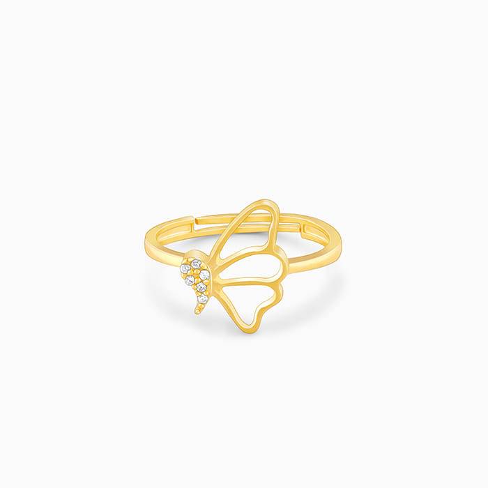 LukGud Gold Plated Zircon Silver Ring