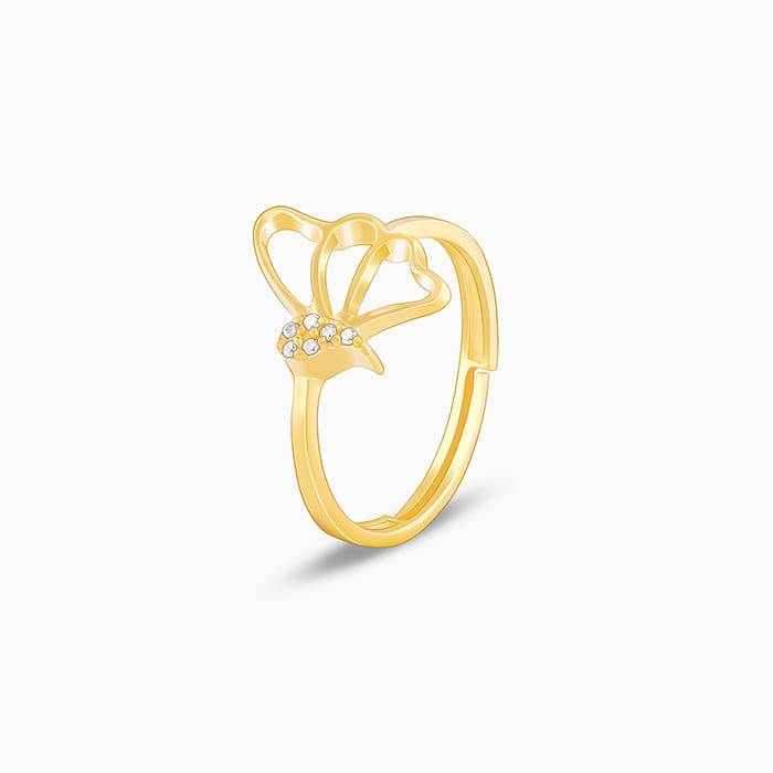 LukGud Gold Plated Zircon Silver Ring