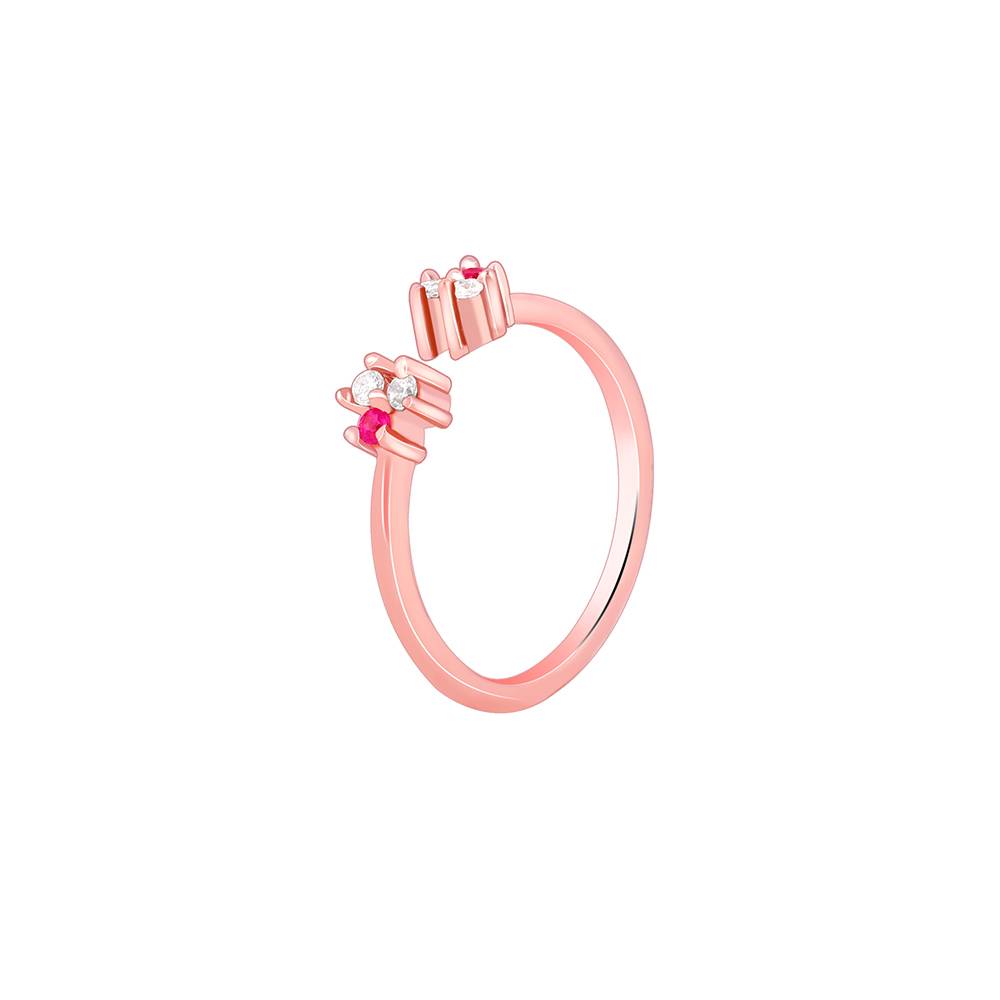 LukGud Silver Rose Gold Spark In You Ring (Size 12)