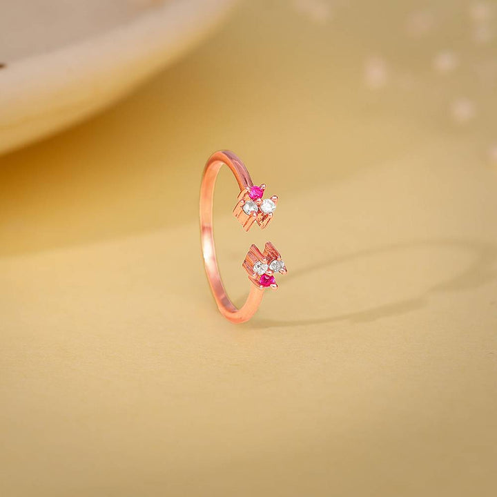 LukGud Silver Rose Gold Spark In You Ring (Size 12)