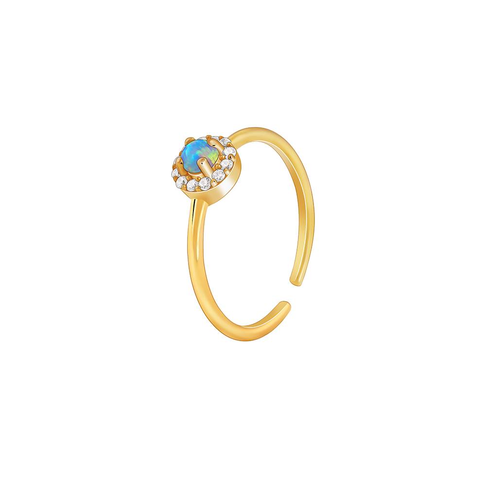 LukGud 925 Silver Golden Fabulous Ring (Size 12)