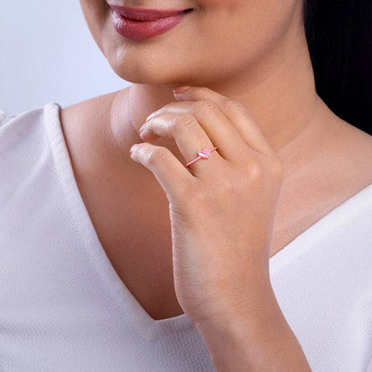 LukGud 925 Silver Rose Gold Purely Yours Ring (Size 12)