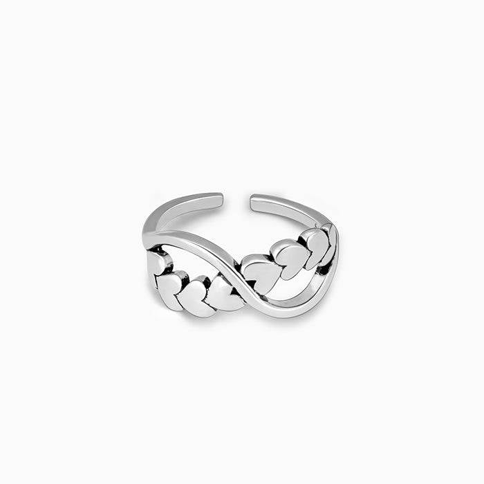 LukGud Silver Infinite Love Ring (Adjustable)