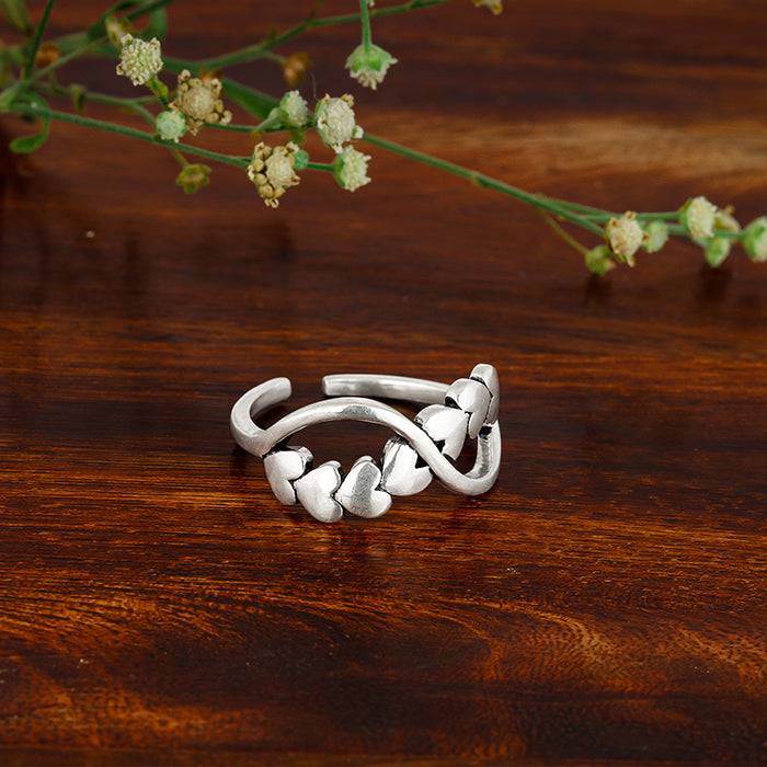 LukGud Silver Infinite Love Ring (Adjustable)