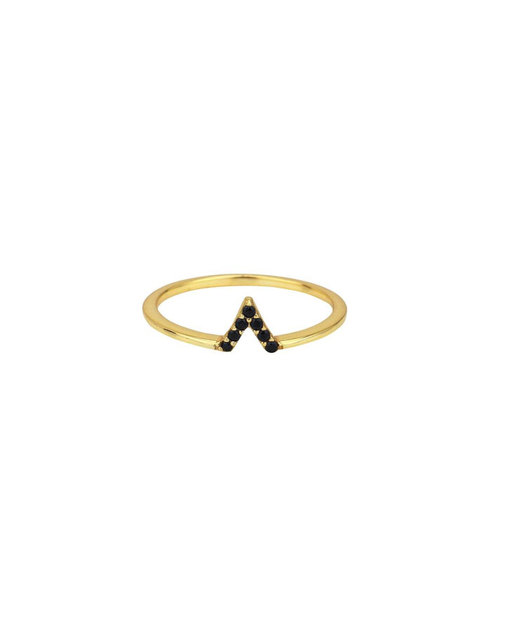 LukGud Silver 18Kt Gold-Plated Cz-Studded Finger Ring (One Size)