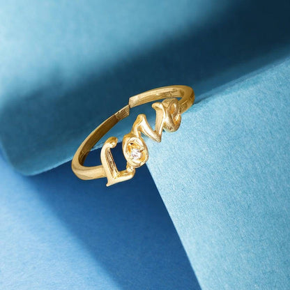 LukGud Gold Plated Silver Ring. (Adjustable)