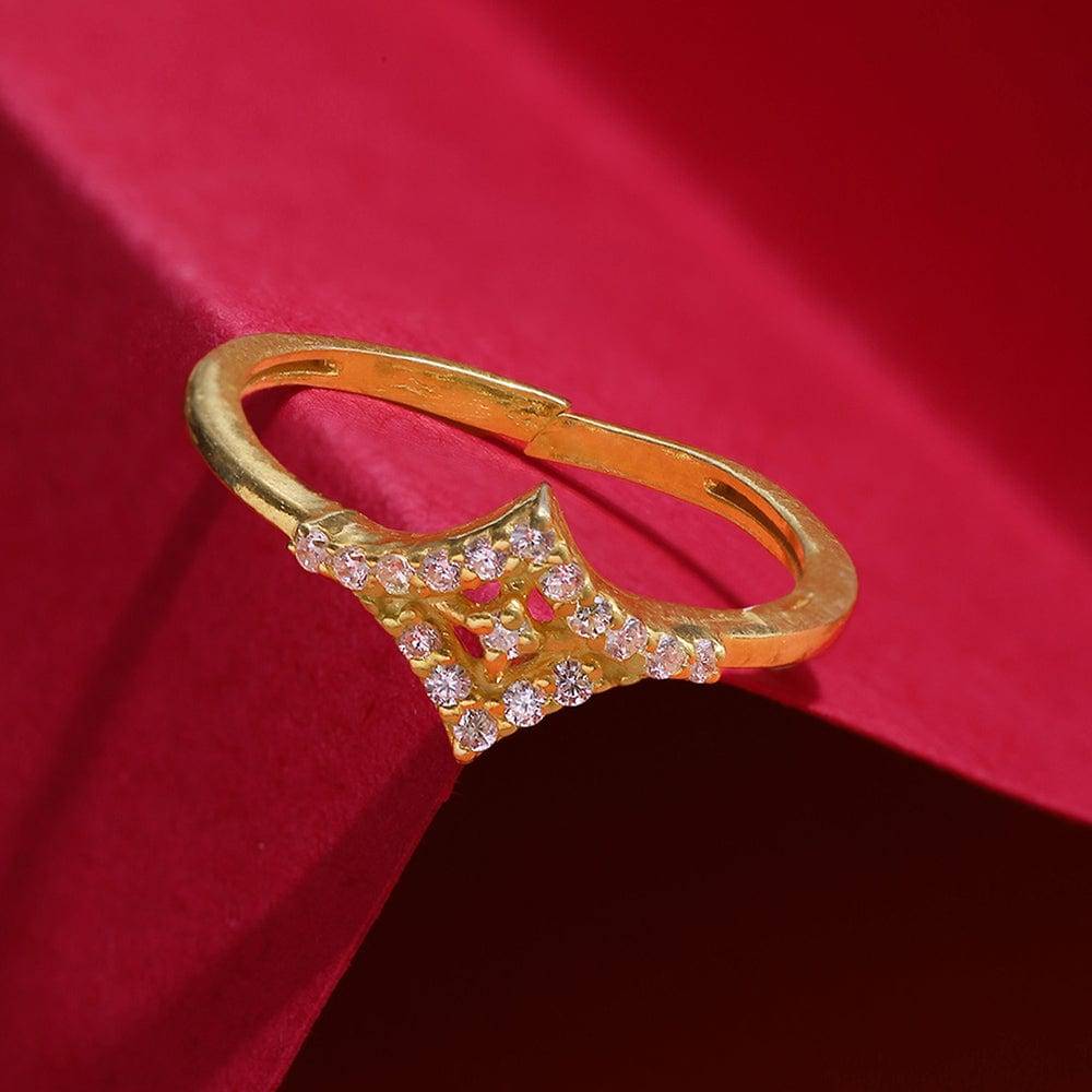 LukGud Gold Plated Silver Ring (Adjustable)