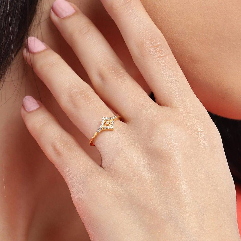 LukGud Gold Plated Silver Ring (Adjustable)