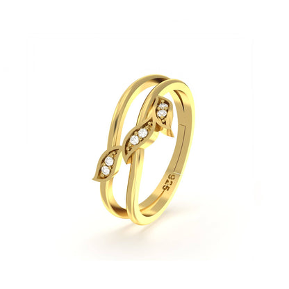 LukGud Golden Angle Wings Promise Ring (Adjustable)