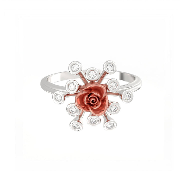 LukGud Rose Style Two Tone Ring (Adjustable)