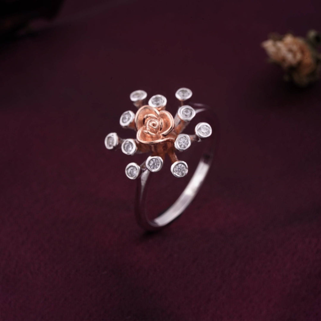 LukGud Rose Style Two Tone Ring (Adjustable)